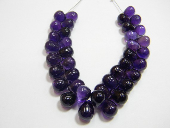A Quality African Amethyst Smooth Drop Briolettes